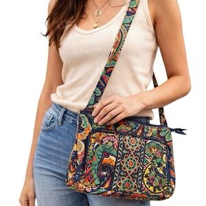 Vera Bradley Venetian Paisley
Quilted Crossbody Bag Boho Floral 
Shoulder Purse
